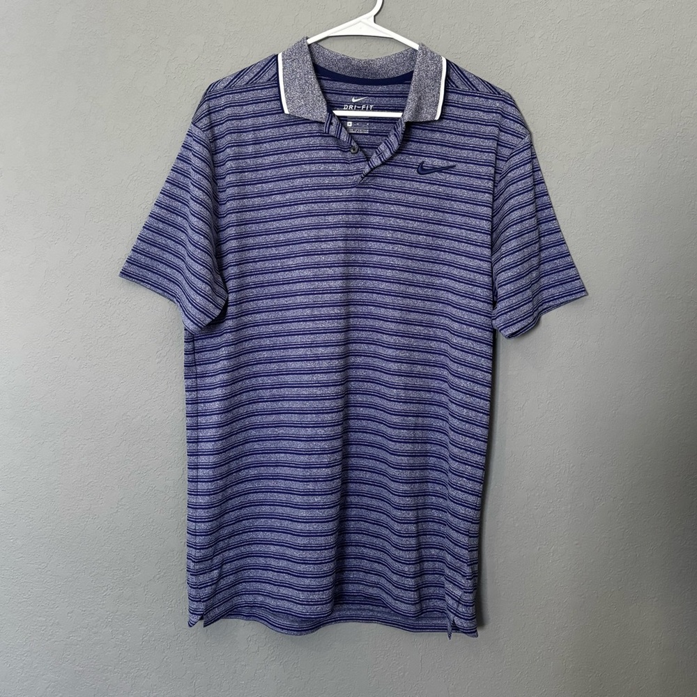Nike Men's Navy and Gray Polo Shirt